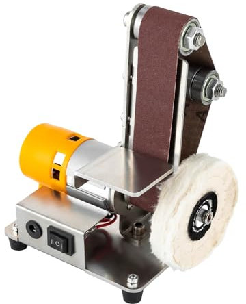Mini ponceuse à bande, électrique, 9000 tr/min, 7 niveaux, avec 20 courroies, polisseuse pour métal, bois, bricolage