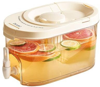 LIXSAZSE Dispensador de agua de cocina de barro con grifo para preparar tés y jugos. Dispensador de agua de plástico ABS con grifo. Dispensador de jugo, F, 4L