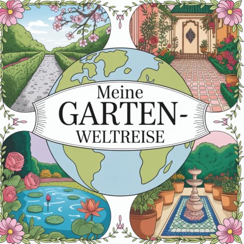 Meine Garten-Weltreise: Malbuch für Erwachsene - 50 wunderschöne Gartenmotive aus aller Welt- meditativ, entspannend und kulturell inspirierend.