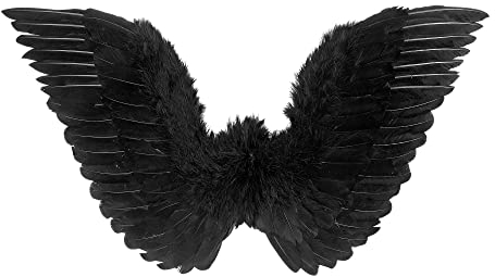 W WIDMANN MILANO Party Fashion, Elegantes alas de plumas, tamaño generoso 86 x 31 cm, cómodo con elásticos, materiales de calidad, versátil para todas las ocasiones.