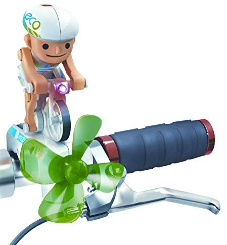 POWERplus Chipmunk Windkraft Radfahrer LED Leuchte Spielzeug Bausatz - weiss / grun