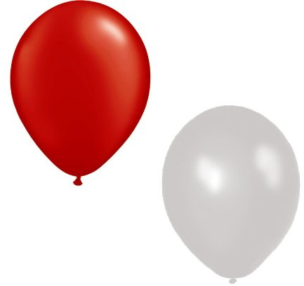 30 Dinamarca Globos DE LA Taza Mundial - Rojo Y Blanco 12 LÁTEX