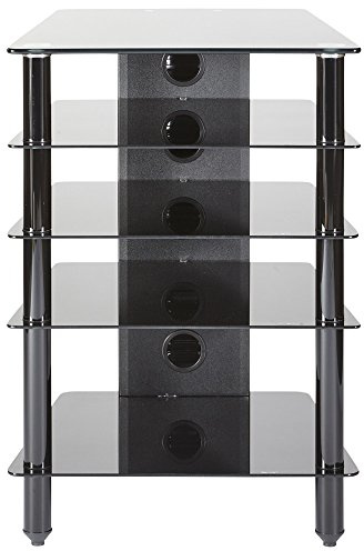 Tour audio/vidéo en verre noir à 5 niveaux pour TV, Xbox, Consoles de jeu, Composant Multimédia, Appareils de diffusion