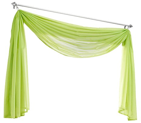 Olivia's Stylism Boutique Querbehang Deko Gardinen aus transparentem Voile Schals H*B 500 * 145cm Grün