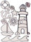 10 TLG. Set XL Fensterbilder - glänzender Leuchtturm & Maritime Motive - Sticker Fenstersticker Aufkleber - selbstklebend + wiederverwendbar - Fensterbi..