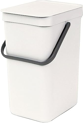 Brabantia 109782 Sort & Go Waste Bin, Plastic, White, 12 Litre