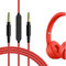 Geekria QuickFit Cable with Mic for Solo3, Solo2, Studio3, Studio2 Headphones Cable, 3.5mm AUX Replacement Stereo Cord with Inline Microphone and Volume Control (Red/120CM)