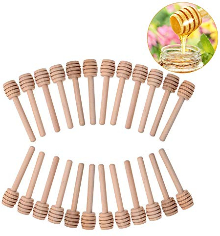24 Stück mini Honiglöffel,mit individuellen Packung für Benutzen,sehr geeignet für Hochzeit und Party(3inch)