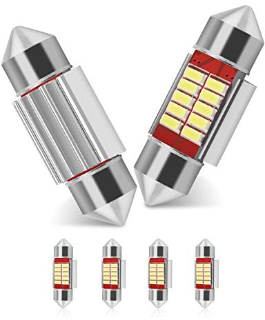 BROTOU Festoon LED Car Bulb 6 Pack, LED Dome Reading Xenon White Bulbs Car Interior Light Replacement License Plate Lights Map Lamps No Polarity 12 SMD 3014 180LM (31 MM)