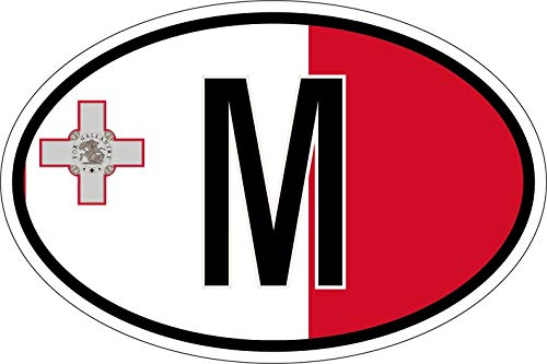 Akachafactory Sticker Aufkleber Nationalitätenkennzeichen Flagge Fahne M Malta