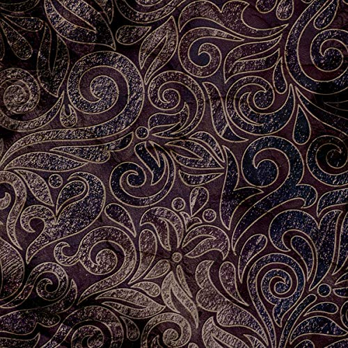 Forwall Fototapete Vlies Tapete Wanddeko Blumen Retro Vintage Violett Ornament Orient Moderne Wanddekoration 13535VEXXXXL 416cm x 290cm Schlafzimmer Wohnzimmer