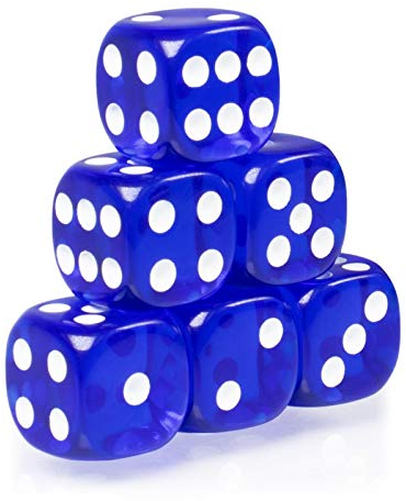 PhoneNatic - 6 Spielwürfel für Brett - Rollen und Tabletopspiele in blau