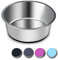 SUOXU Heavy Stainless Steel Dog Bowls, Big Dog Bowl Pet Feeding Bowls Dog Cat Plate Bowls With Non-slip silicone Bases,medium and large Dog Feeder Bowls and Water Bowls(L-20CM)