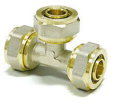 Schraubfitting Fittings Quetsch Verbundrohr Aluverbundrohr 16 20 DVGW (SCHRAUB-T-STÜCK 16 mm)