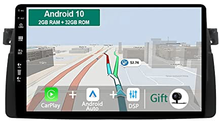 JOYX Android 10 Radio Compatible con BMW E46/M3/3 Series (1998-2005) – Cámara Canbus Gratis – 【2G32G】- 2 DIN – 8 Pulgadas – Soporte Dab Control de Volante 4G WiFi Bluetooth Carplay Split Screen