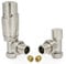 Hot Flow | Cascade Modern Angled TRV Thermostatic Radiator Valve 10mm Compression (Satin Nickel)