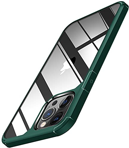 TENDLIN Kompatibel mit iPhone 12 Hülle/iPhone 12 Pro Hülle (Vergilbungsfrei) Crystal Clear Transparent Stoßfest Handyhülle iPhone 12 / iPhone 12 Pro 6,1 Zoll Schutzhülle - Grün