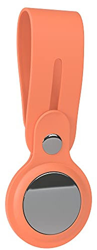 EAZY CASE - Anhänger für AirTag Schlüsselanhänger Hülle Silikon Orange AirTags Schutzhülle Air Tracker Schlüsselanhänger Kratzfest Silikon Loop Silikonhülle Case Air Tag Anhänger Hunde, Katze, Kind