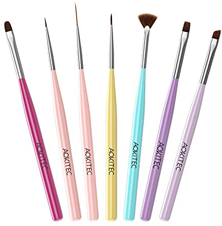 Aokitec Kit de Brosses à Ongles Pinceaux de Vernis À Ongles en Gel, Stylo à Ongle Art, Outils de Peinture avec Pinceau de Gel d'Extension d'Ongle, Outils de Manucure pour Salon DIY à la Maison Femmes