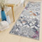 TAPISO Lazur Teppich Läufer Meterware Kurzflor Flur Wohnzimmer Modern Grau Blau Gelb Rot Meliert Verwischt Figuren Wellen ÖKOTEX 80 x 180 cm