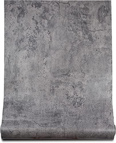 Bai You Mei Klebefolie Möbel Grau, 40x300cm Möbelfolie Betonoptik Selbstklebende Folie für Möbel Küche Fensterbank Schrank Dunkelgrau Wasserdicht Tapete