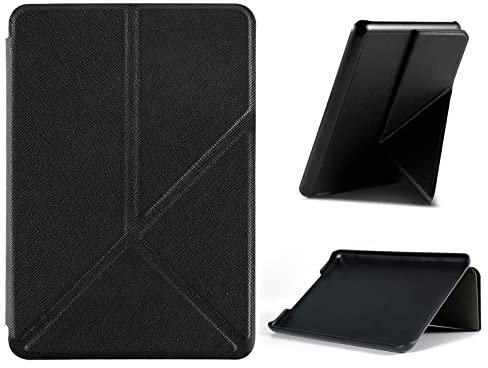 Pazzlas PU Cuir Etui Kindle Paperwhite 2022, Coque Kindle Magnétique Auto Réveil/Sommeil, avec Support Pliable Étui Kindle Paperwhite 6.0 pour 2022 Kindle-Noir