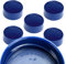 TWaLa Bundle Spar Angebot 5 Stück Set Neu Greiner Premium Flaschen Deckel 2K mit integrierter Dichtung in blau Schraubdeckel für Tritan Trinkflasche