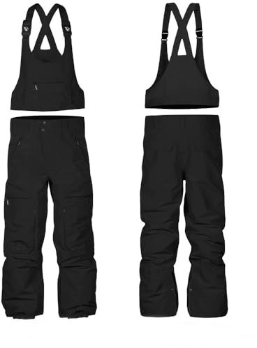 VIRTIKA Herrn 3L, 25k Wasserdicht Isolierte Skihose Snowboardhose Schwarz (Black, L)