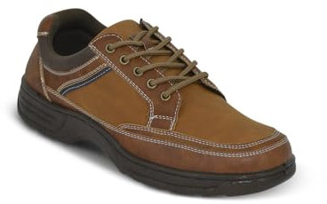 Chums Men's Wide Fit Lace up Travel Shoes with Gel Pad Brown 12