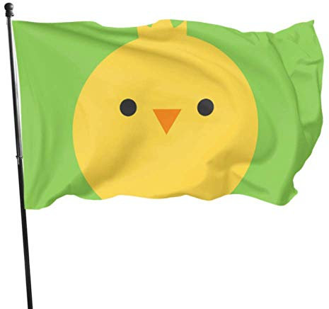 Niedliche Küken Huhn Tier Wandflagge Dekor Flagge 90 x 150 cm lebendige Farben Qualität Polyester und Messingösen