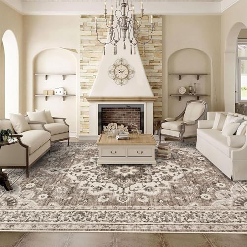 TOPRUUG Washable Oriental Area Rug: 9x12 Rugs for Living Room Non Slip Rug