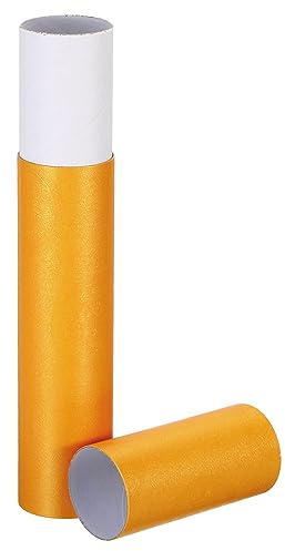 PATIKIL 2 Inch x 13 Inch Poster Tube, 1Pcs Photo Storage Tube Portable Shipping Mailing Tubes Calligraphy Painting Tubes Round Carrying Case for Storing Paper Art Map Documents, Yellow