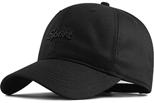 ENMESI Basecap Herren 8cm Lange Spitze weiche Baumwolle große Größe Baseball Mütze Mann Plus Größen Snapback Cap 55-60cm 60-65cm, Schwarz, 55-60cm