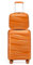 Kono Suitcase Sets of 2 Piece Lightweight Carry On Hand Cabin Luggage Polypropylene Hard Shell Suitcase with TSA Lock Spinner Wheels Travel with Beauty Case (Set of 2, Orange)