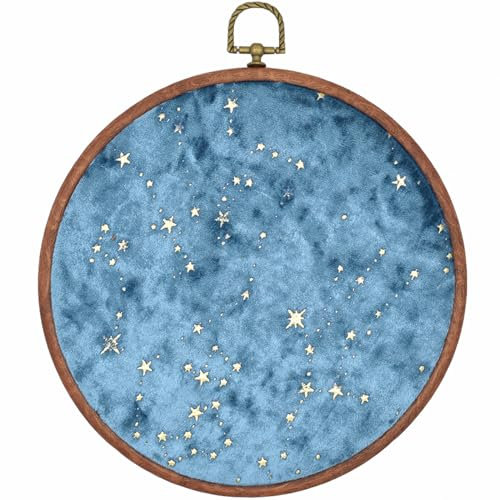 Winmany Felt Wall Hanging Brooch Jewelry Storage Display Stand Enamel Pin Display Holder Earrings Necklace Glitter Pin Display Board with stars Pin Collection Display Canvas/leather Embroidery Hoop