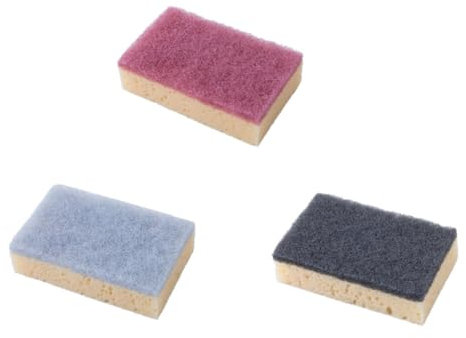 GLEAVI Esponjas para Fregar y Lavar Platos 3 Paños De Limpieza Estropajo y Esponja Suave Ideal para Cocina y Baño