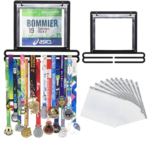 GOUWEIBA Medaillenhalter Medaillen Aufhänger Halter Display Rack, Sport Medaille Haken Ständer Wandhalterung Aufhängen, Medaillenhalter zur Wandmontage für Sportler Läufer Gymnastik