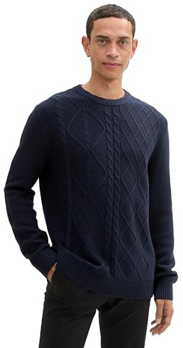 Tom Tailor Herren 1043343 Basic Pullover mit Struktur (1er Pack)