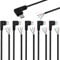 RUNCCI-YUN 6PCS Queue de Cochon USB Type-C,Angle Droit de 90 degrés 28AWG 5V 3A Prise USB-C vers Fil Nu à 4 Broches,USB Type C Câble d'alimentation et de données, Prise USB C à souder (25cm)