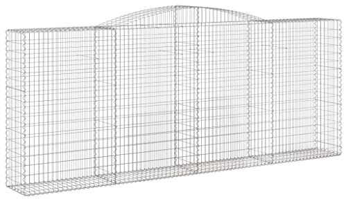 vidaXL Gabione mit Hochbogen 20 STK., Steinkorb Drahtkorb Dekorativ, Gabionenkörbe Verstärkte Gabionenhaken, Gabionenwand Gabionen Zaun Garten, Verzinktes Eisen
