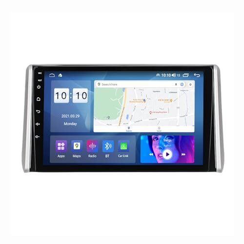 Android 12 Autoradio Mit Navi 2 Din 9 Zoll Touchscreen Autoradio Für Toyota RAV4 2018-2020 Mit Carplay Android Auto,mit RDS Bluetooth FM AM Lenkradsteuerung Rückfahrkamera ( Color : M500 8+128G )