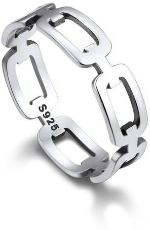 Bandmax Bague Chaîne Homme Argent Taille 62 Bague en Maille 5mm Link Chain Ring