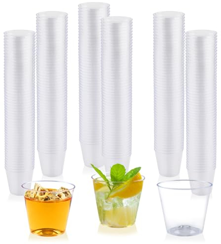 kimcrown Verres à Liqueur, 150 Pièces 30ml Verres à Shot Gobelets Réutilisables Tasses à Dessert Transparentes pour Fête Anniversaires Barbecue Pique Nique