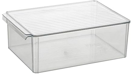 Folpus Behälter mit Deckel, Gärbox für Brotteig, 6 l, durchsichtiger Aufbewahrungsbehälter, Gärbehälter für Teigbällchen für den Kühlschrank