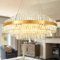 AOOCHOK Luxus Kristall Kronleuchter Modern Pendelleuchte Gold, Rund Hängeleuchte Kristall Lampe, für Wohnzimmer, Esszimmer, Schlafzimmer, Restaurant, D80 cm