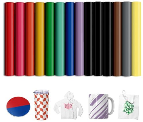Sublimation Transfer Ink Paper - Solid Color Sublimation Transfer Sheets for Tumbler T-Shirts Mugs,Pre-Printed Sublimation Paper for Cricut Heat Press Mug, 14pcs,12 x 10