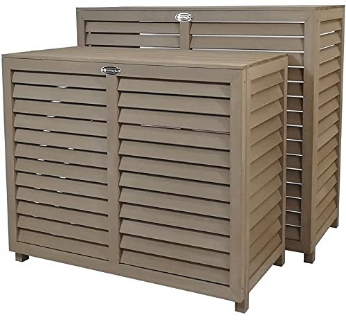 COFFRE CLIM - Cache Climatiseur Extérieur Bois Composite Imputrescible PELICAN - Caisson Climatisation Anti-Insectes et Moisissure, Montage Facile - Conception Française - Couleur Brun - taille S