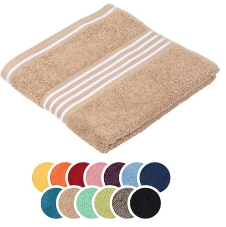 liebling Handtuch Baumwolle, Serie Santos, 500 gr. / m², 50 x 100 cm, Ökotex, 60 Grad, saugstark, schnelltrocknend, Farbe: Sand