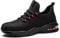 SPIEZ Zapatos de Seguridad para Hombre Mujere Zapatillas Seguridad Légère Transpirables Zapatos De Trabajo Hombre con Suela de Aire Zapatillas Trabajo Negros/Rojos EU 46