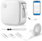 AiQInu Etiquetadora Bluetooth, Impresora de Etiquetas Portátil con 1 Rollo de Etiquetas, para Almacenamiento, Envío, Código de Barras, Organización, Blanco, Compatible con iOS y Android